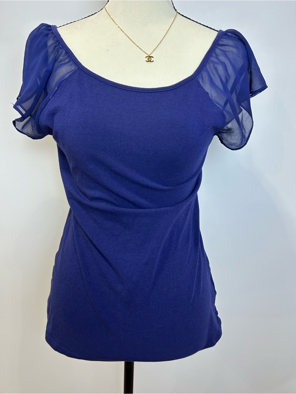 Express Scoop Neck Tee in Royal Blue